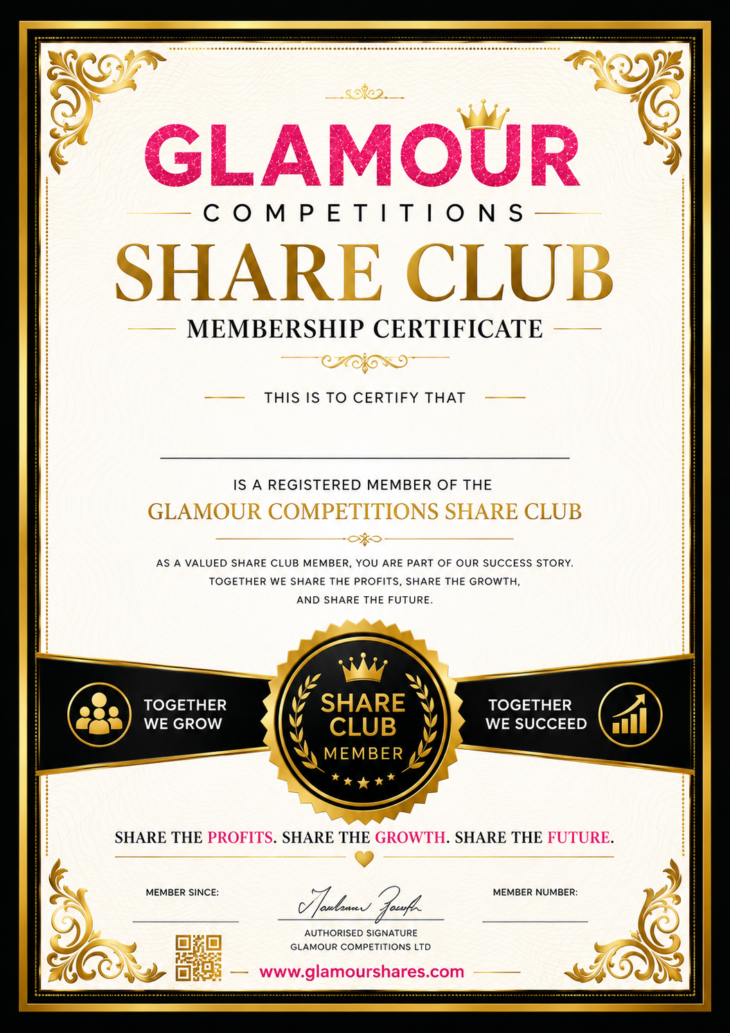 Glamour Competitions Share Club Membership